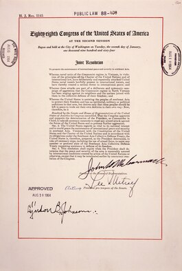 Copy of H.J. Res. 1145: The Tonkin Gulf Resolution.(U.S. Air Force image)