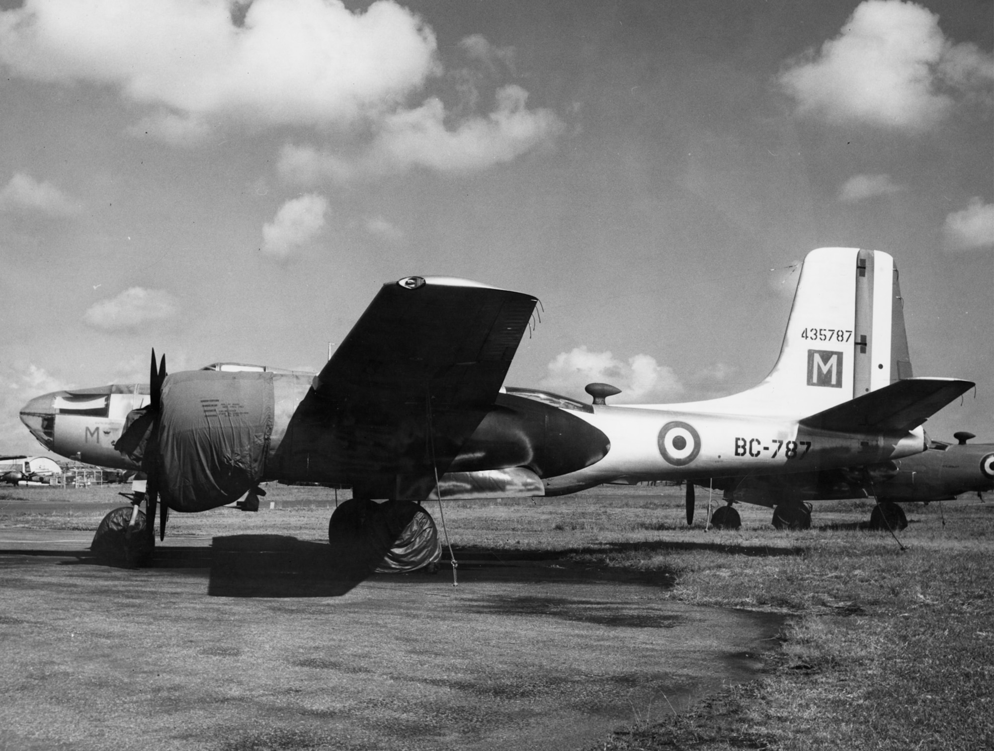 From 1950-1954, the USAF loaned transport and attack aircraft to the French air force in Indochina. The USAF also sent about 200 aircraft mechanics to help maintain them. This aircraft is in French markings. (U.S. Air Force photo)