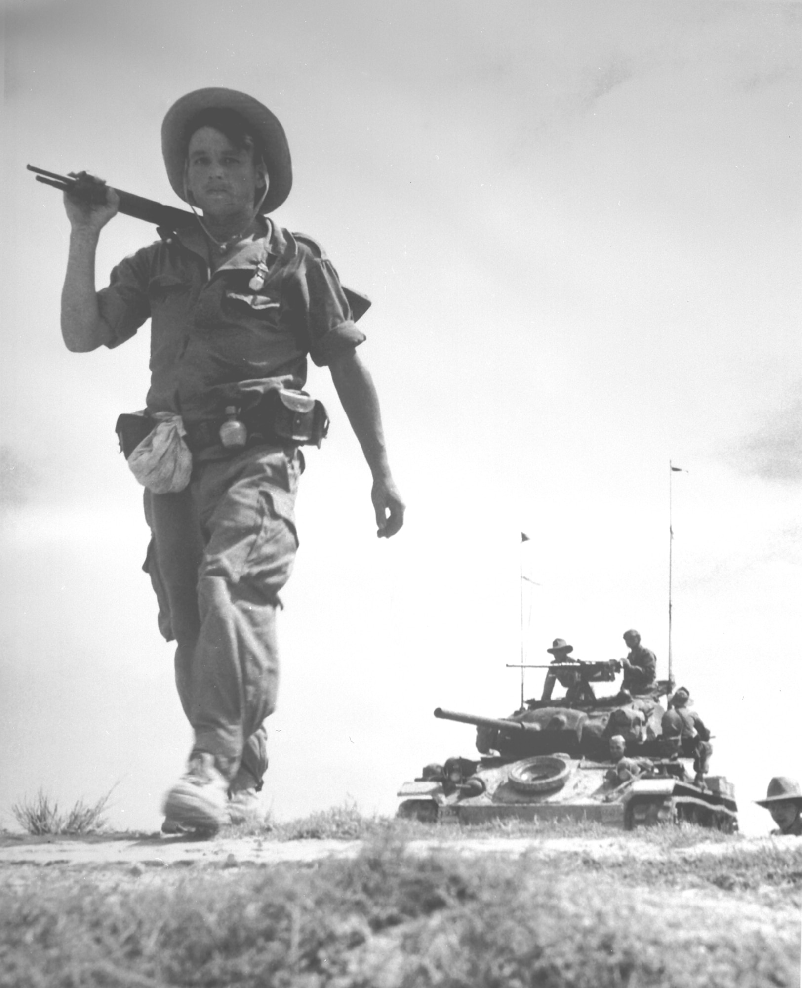 French Legionnaire with US-provided tank, 1954. (U.S. Air Force photo)