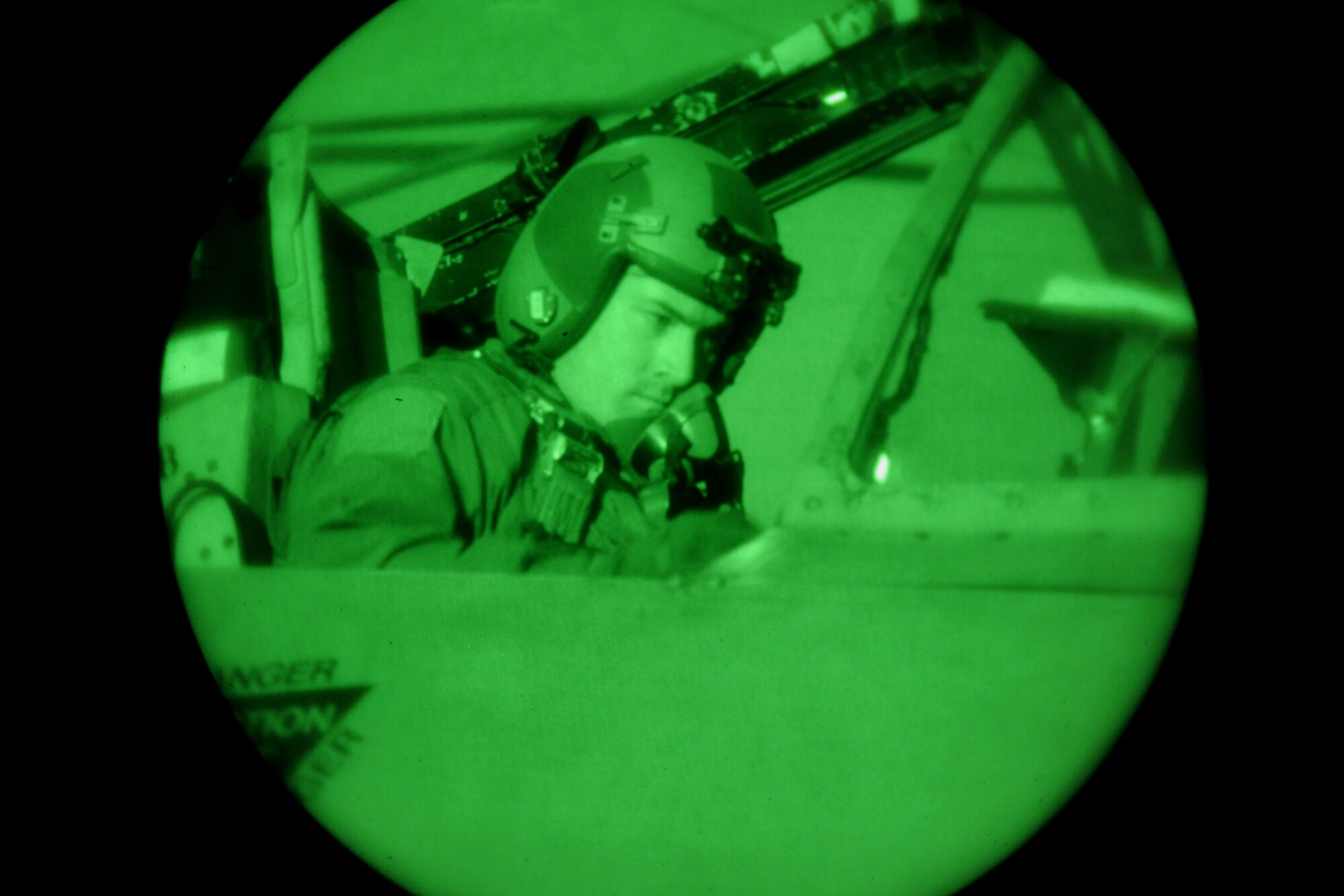 MOODY AIR FORCE BASE, Ga.-- Capt. Adam Ratican, 76th Fighter Squadron A-10C Thunderbolt II pilot, conducts a preflight check before takeoff Feb. 23. There are several air reserve technicians working along-side active duty Airmen stationed at Moody. (U.S. Air Force photo/Airman 1st Class Benjamin Wiseman)(RELEASED)