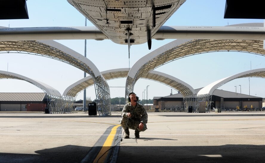 MOODY AIR FORCE BASE, Ga.-- Senior Airman Michael Mindziak, 476th Aircraft Maintenance Squadron crew chief, checks the tail of an A-10C Thunderbolt II aircraft before takeoff Feb. 23. Airman Mindziak is currently an air reserve technician and works as a crew chief for the maintenance squadron. (U.S. Air Force photo/Airman 1st Class Benjamin Wiseman)(RELEASED)