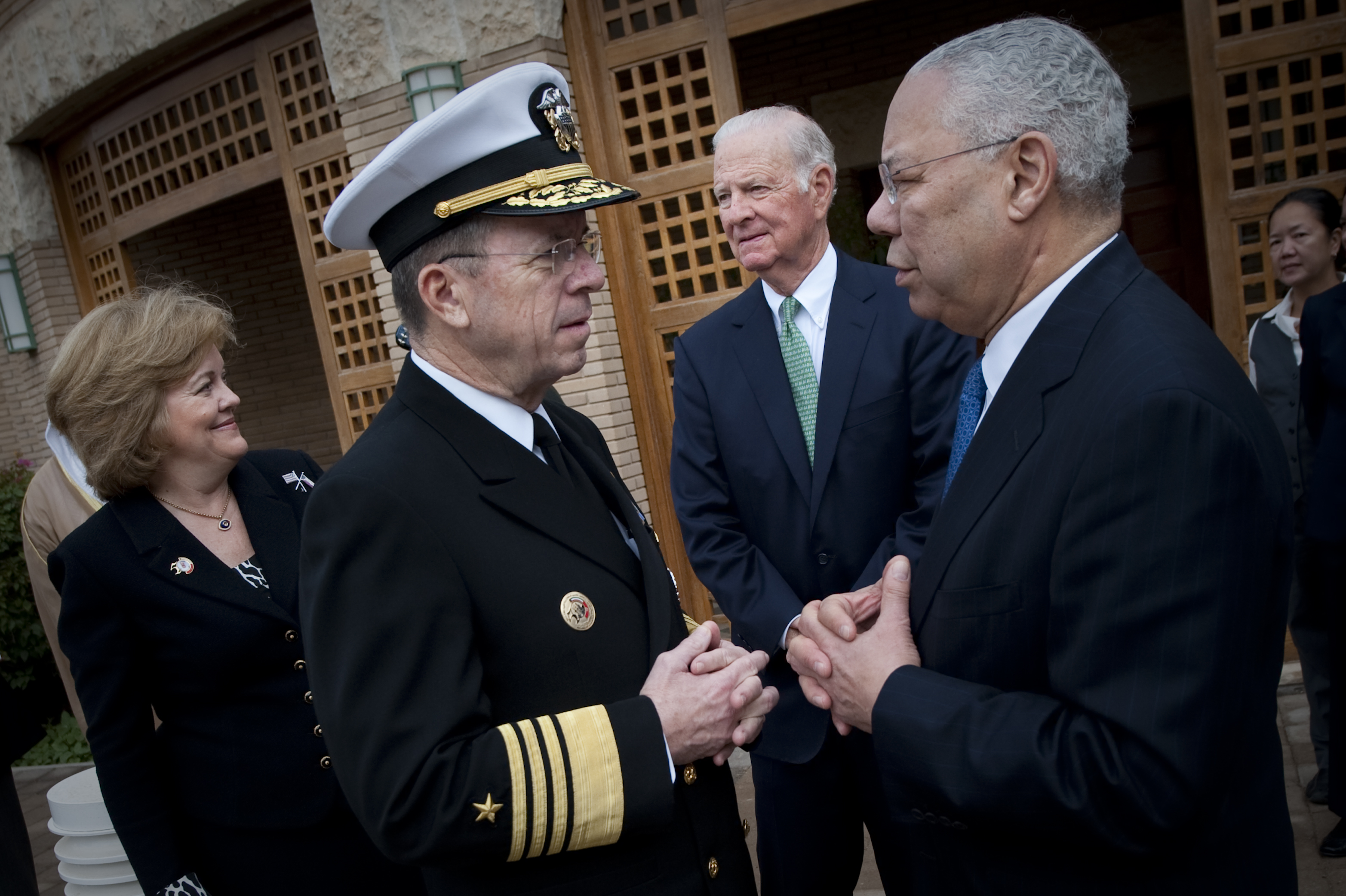 U S Ambassador To Kuwait Deborah K Jones U S Navy Adm Mike Mullen Chairman Of The Joint