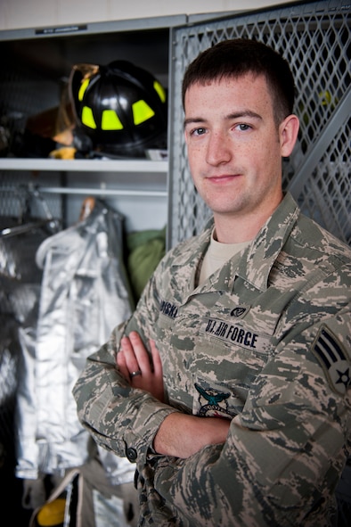 Senior Airman Gregory Verbiski, 23rd Civil Engineer Squadron fire fighter. (U.S. Air Force photo/Staff Sgt. Jamal D. Sutter)(RELEASED)