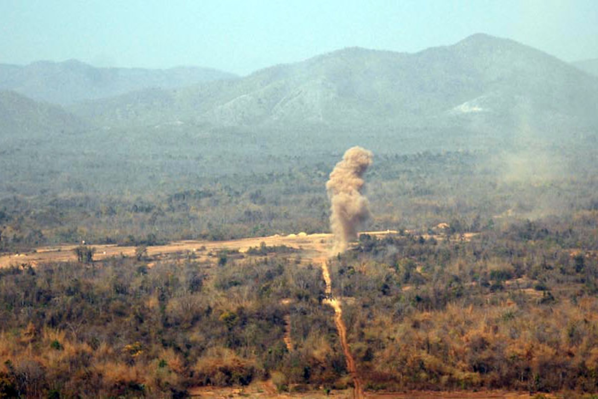 A cloud of smoke rises in Thailand during joint U.S.-Thai training. (U.S. Army photo/Staff Sgt. Matthew E. Winstead)