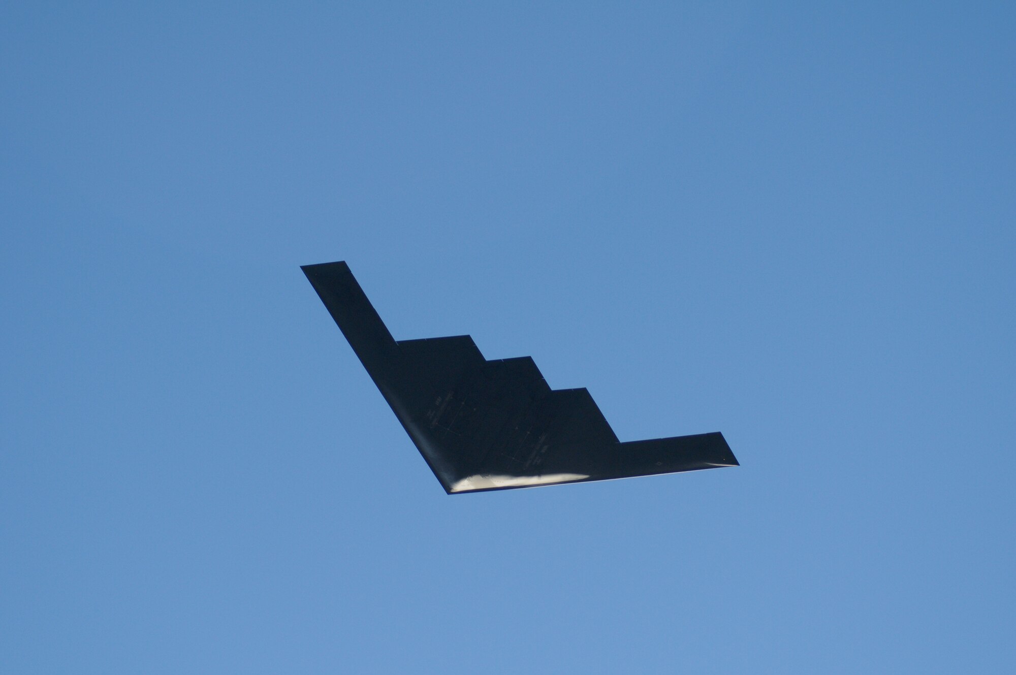 A B-2 from 509th Bomber Wing, Whiteman Air Force Base, Mo., performs the flyover above Pasadena's 122nd annual Tournament of Roses parade Jan. 1, 2011. (Photo by Joe Juarez)
