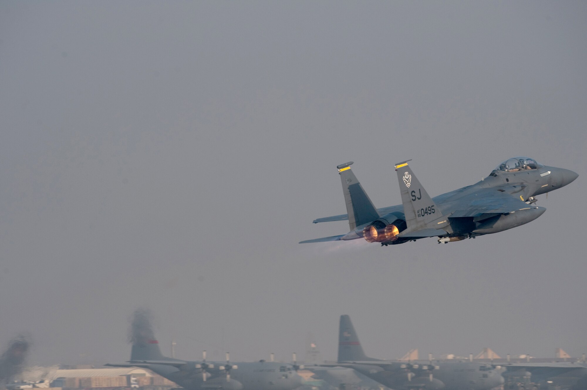 An F-15E Strike Eagle takes off on a mission Jan. 4, 2011 from Bagram Airfield, Afghanistan.  (U.S. Air Force photo/Staff Sgt. Robert Barney)