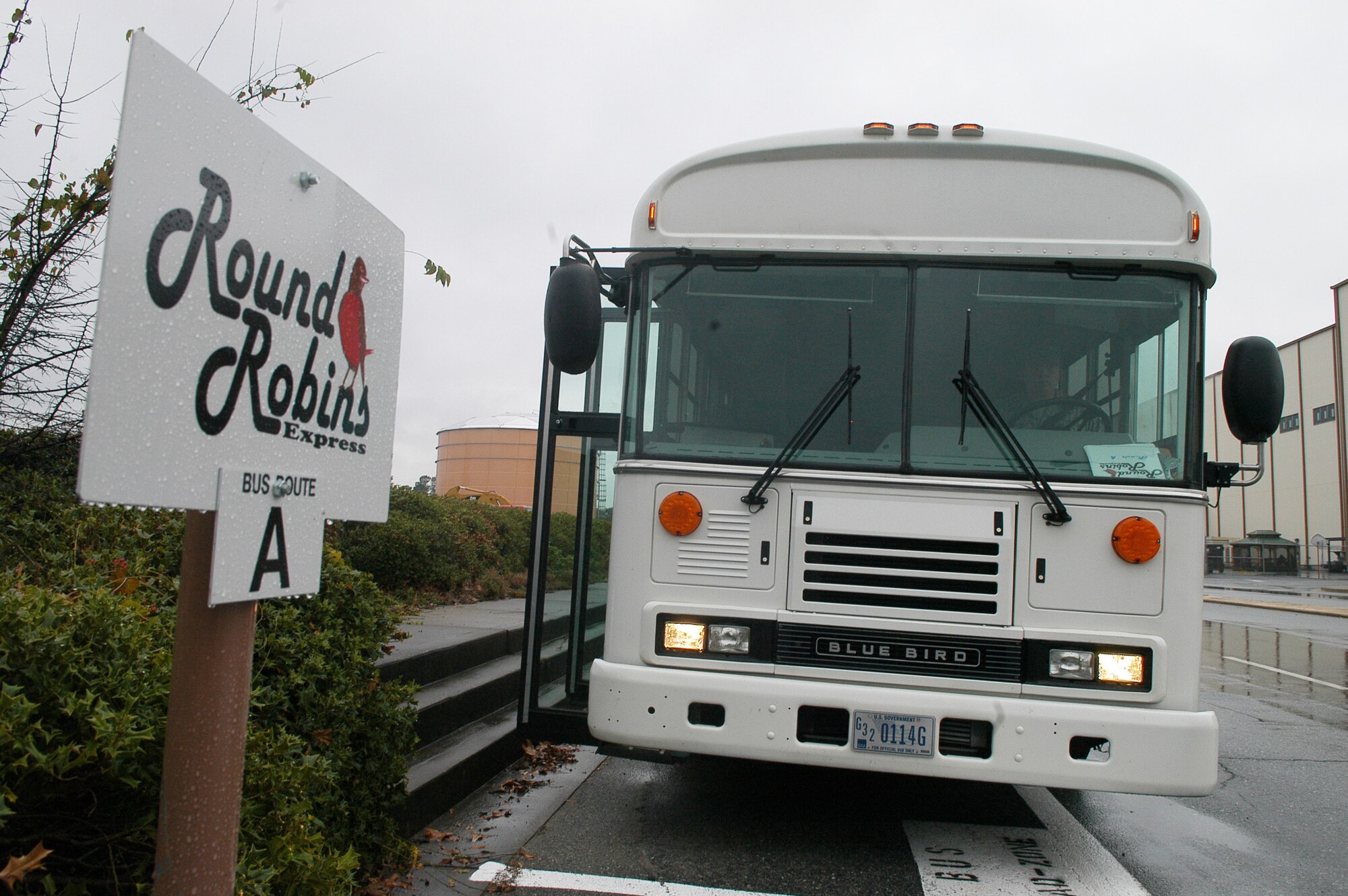 The Round Robins service runs from the Air National Guard parking lot on two routes near the flightline and Bldg. 300 and Bldg. 301. U. S. Air Force photo by Sue Sapp