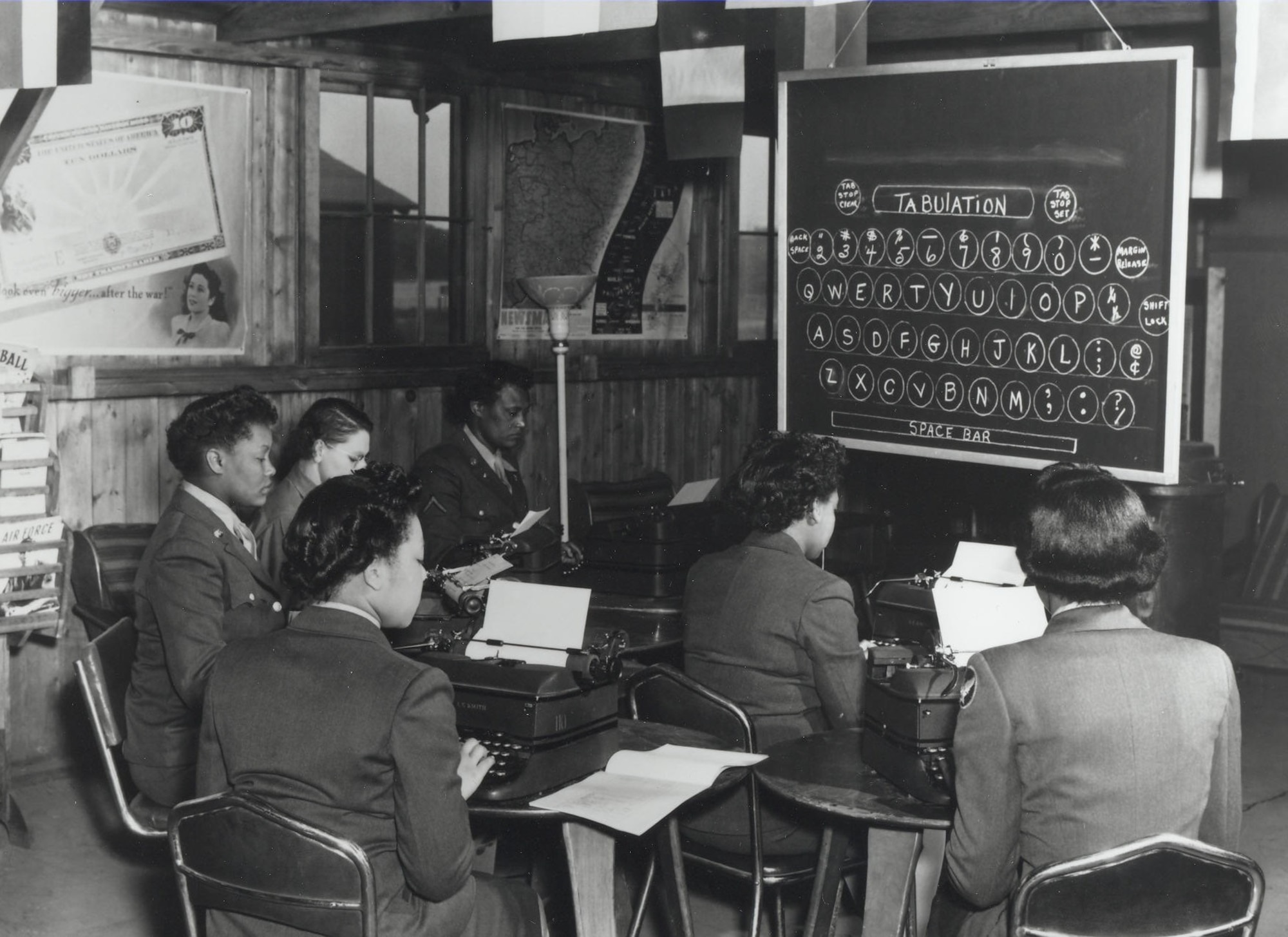 WACs learning to type, 1945.