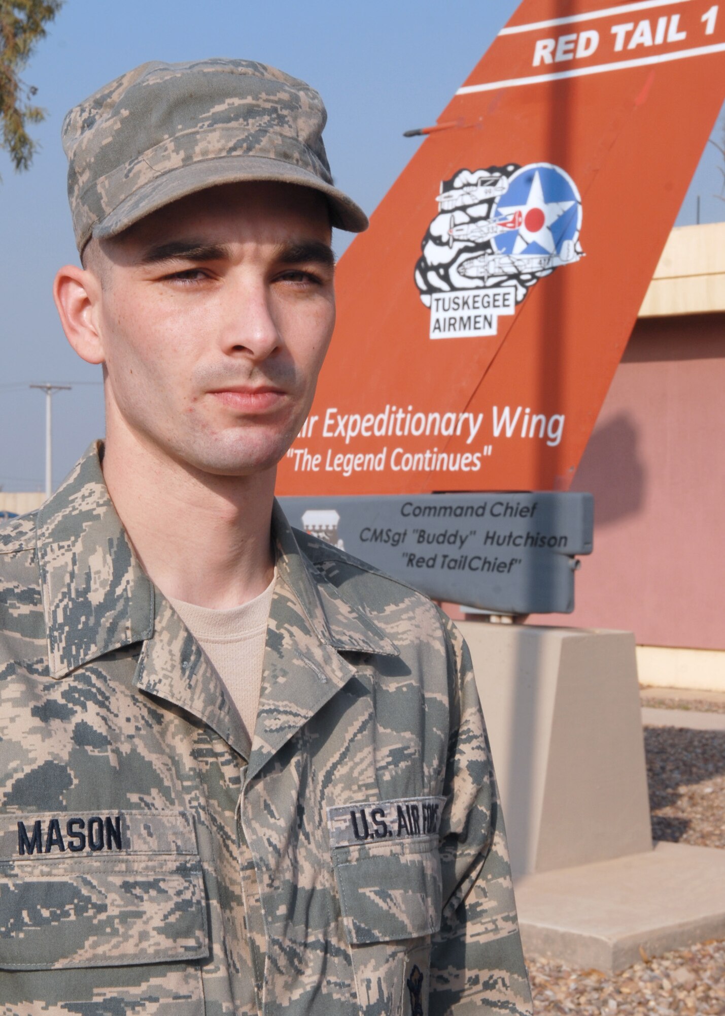 JOINT BASE BALAD, Iraq – Staff Sgt. James Mason, 532nd Expeditionary Security Forces Squadron immediate response force leader, treated a one-year-old local national with second and third degree burns over 40 percent of its body. For his efforts, the Ashby, Mass., native was named Tuskegee Airman of the Week for Dec. 26, 2010 – Jan. 1, 2011. Sergeant Mason is deployed from Royal Air Force Croughton, United Kingdom.
 (U.S. Air Force photo/ Senior Airman Tong Duong)