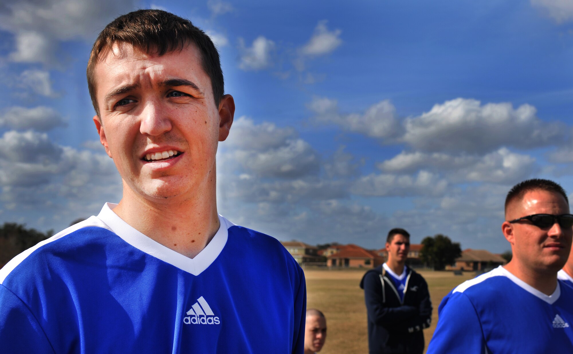 KISSIMMEE, Fl.-- Daniel Fisher, from Moody Air Force Base, Ga. looks toward the field as the clock winds down for Moody’s first loss at the Blizzard Blast tournament in Kissimmee, Fl,  Jan. 8. Moody only had one loss at the beginning of the tournament, giving the team 19 points going into the semi-finals. (U.S. Air Force photo/Airman 1st Class Joshua Green)(RELEASED)
