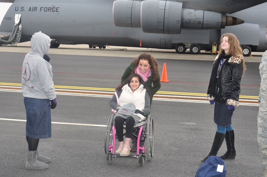 45 terminally and seriously ill children and young adults visited Westover as part of a winter adventure with the New York-based non-profit organization Kids of Courage. (US Air Force photo/Tech. Sgt. Brian Boynton)