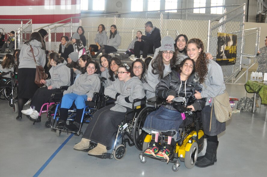 45 terminally and seriously ill children and young adults visited Westover as part of a winter adventure with the New York-based non-profit organization Kids of Courage. (US Air Force photo/Tech. Sgt. Brian Boynton)