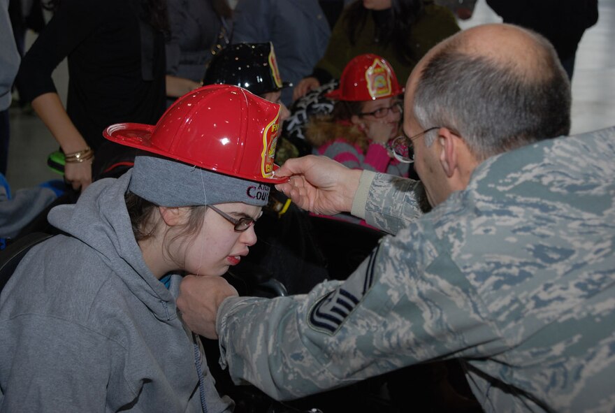 On Jan. 7, 45 terminally and seriously ill children and young adults visited Westover as part of a winter adventure with the New York-based non-profit organization Kids of Courage. (US Air Force photo/Master Sgt. Andrew Biscoe) 
