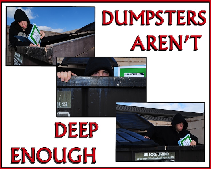 MOODY AIR FORCE BASE, Ga. -- An adversary will go to any length to harm America. It is everyone's responsibility to watch for suspicious activity and secure any material that could cause damage or harm to the Air Force mission.  (U.S. Air Force illustration/Senior Airman Stephanie Mancha)(RELEASED)