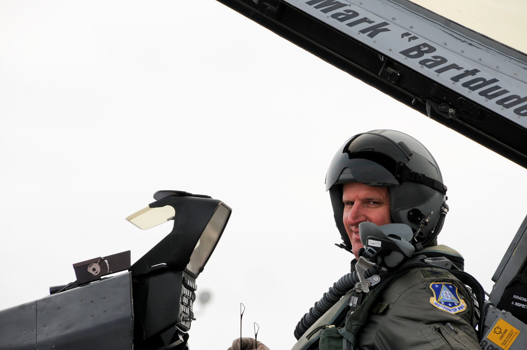 Col. Mark Bartman, 180th Fighter Wing commander prepares to take off on his final flight in the F-16 CG and as the commander of the 180th Fighter Wing Dec. 22. Bartman is leaving the 180th and will become the Assistant Adjutant General for Air for the Ohio National Guard.