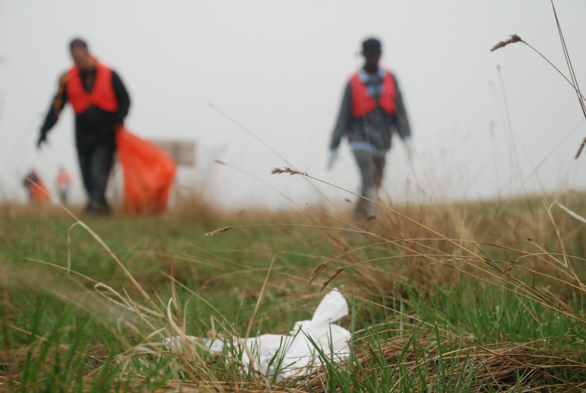 Warren members clean a portion of Interstate 80 between mile markers 378 and 380 during a Top 3 sponsored event April 22. (U.S. Air Force photo by Senior Airman Daryl Knee)