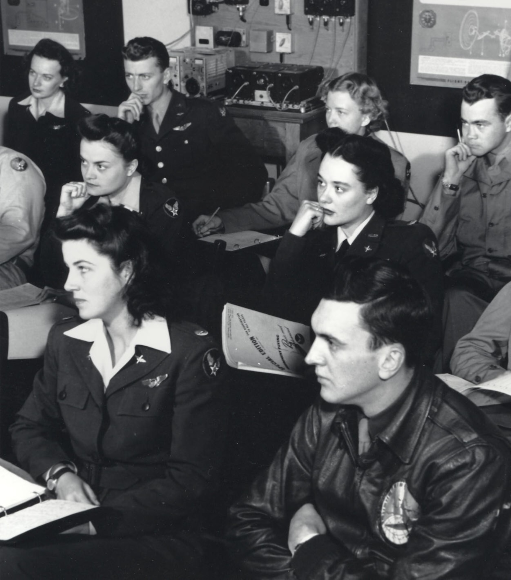 WASPs in classroom, Romulus Army Airfield, Michigan, 1944.
