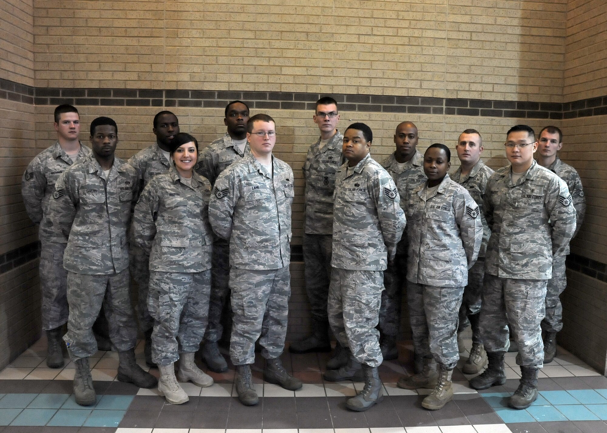Congratulations to Team McConnell’s newest  Noncommissioned Officer Professional Enhancement Course graduates, who graduated Jan. 14, 2011 at McConnell Air Force Base, Kan. Front row: Staff Sgts. Pierre Givens,  Ana Maria Martin, Anthony Lane, Montez Robinson, Kahlila Mutidi and James Baluyot. Back row: Staff Sgts. Ben Nichols, Larry Furlough, Earl Fisher, Larry Head, Kevin Franklin, Tech. Sgt. Andy Lester and Staff Sgt. Jake Bryers.  (U.S. Air Force photo/Staff Sgt. Dallas Edwards)