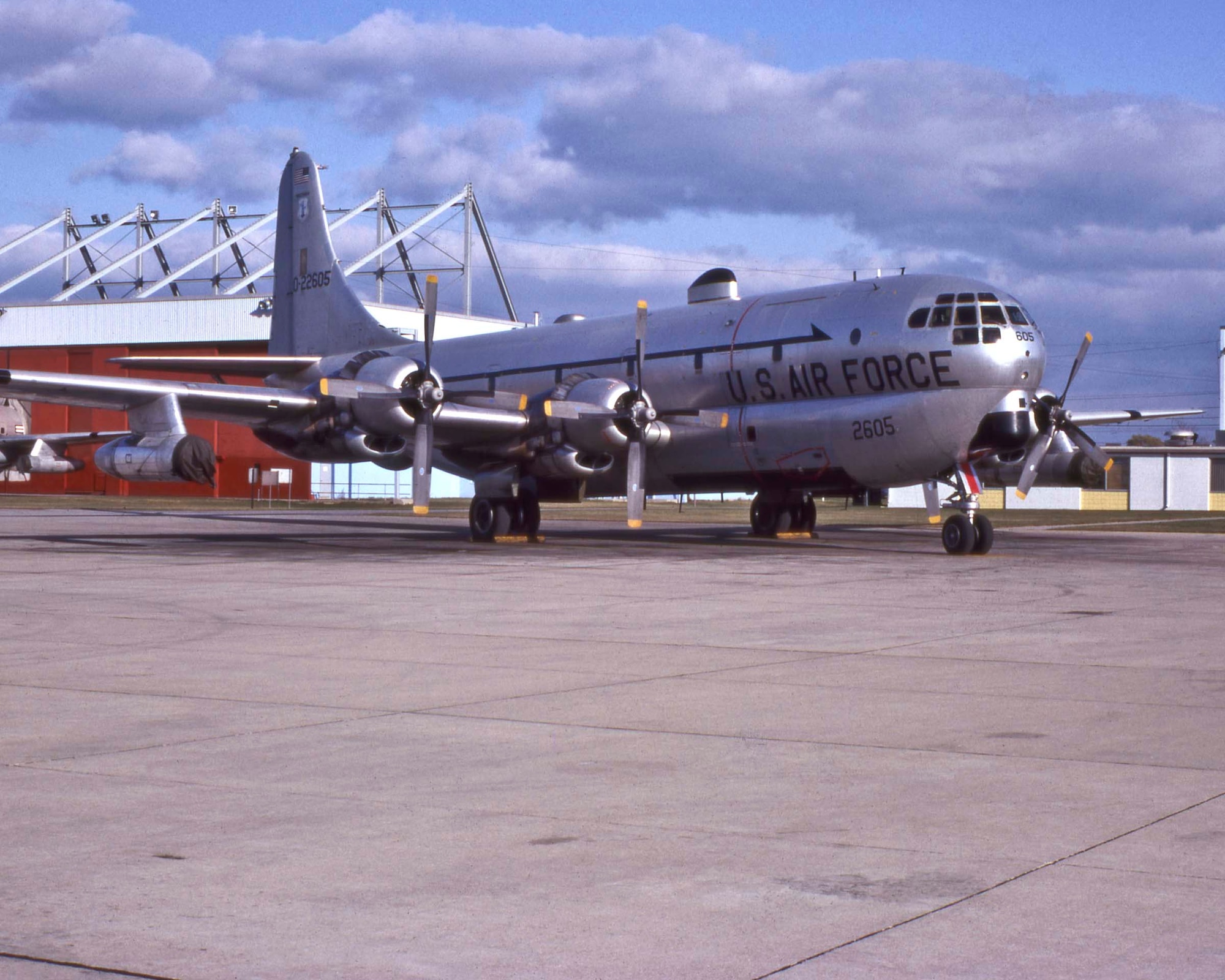 KC-97 "Stratotanker". First flown by the unit in 1962, and retired in January, 1978, when it was replaced by the jet-powered, much more capable KC-135.