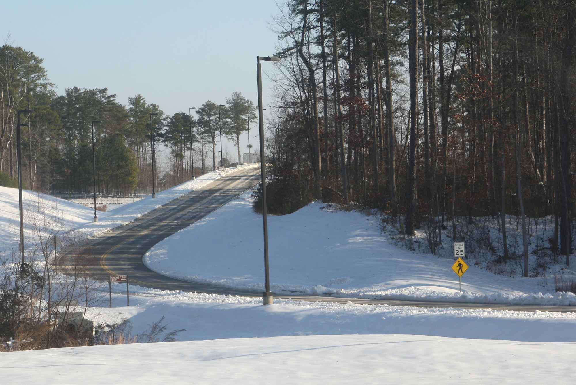 Dobbins experienced the effects of a massive winter snow storm that struck the Southeastern region Jan.  10, leaving the base in a blanket of ice and snow. (U.S. Air Force Photo/Don Peek)