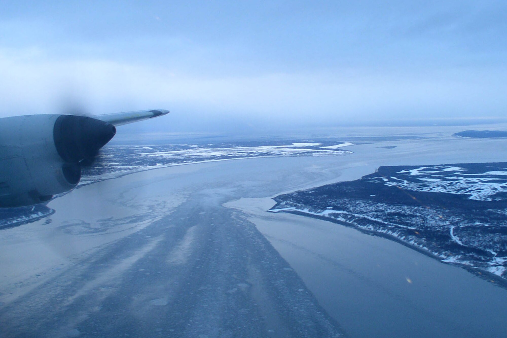 A team from the 53rd Weather Reconnaissance Squadron, "Hurricane Hunters," deploy to Elmendorf Air Force Base, Alaska, each January to fly winter storm missions. The data they collect on these missions enables weather forecasters to more accurately predict winter storm forecasts by 10-15 percent. (U.S. Air Force photo by Master Sgt. Randy Bynon) 

