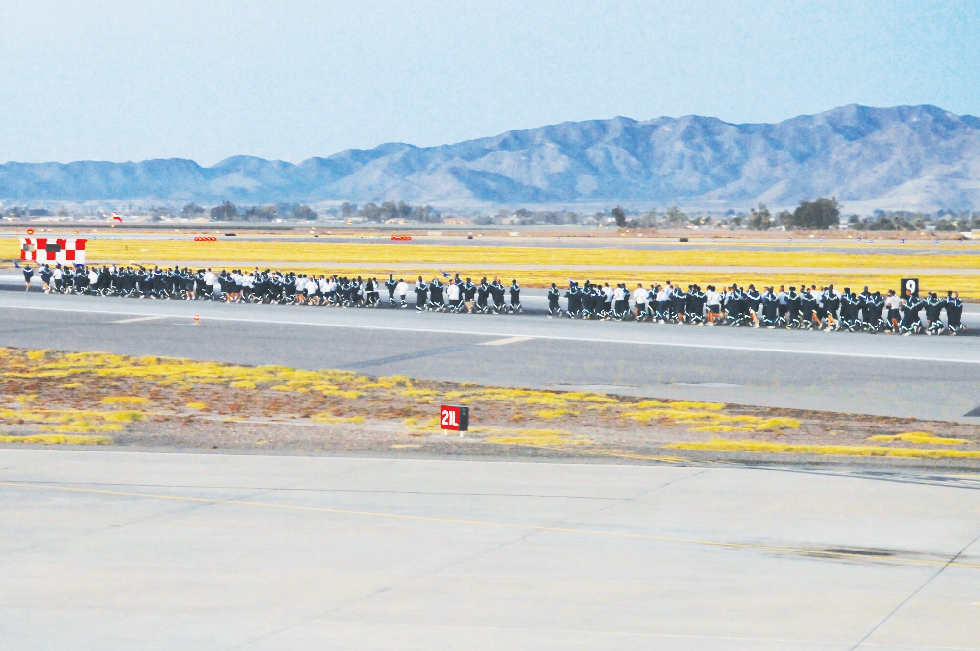 Thunderbolts participate in the 56th Fighter Wing formation run on January 4th on the flightline.  (U.S. Air Force photo/Staff Sgt. Steven Nabor)