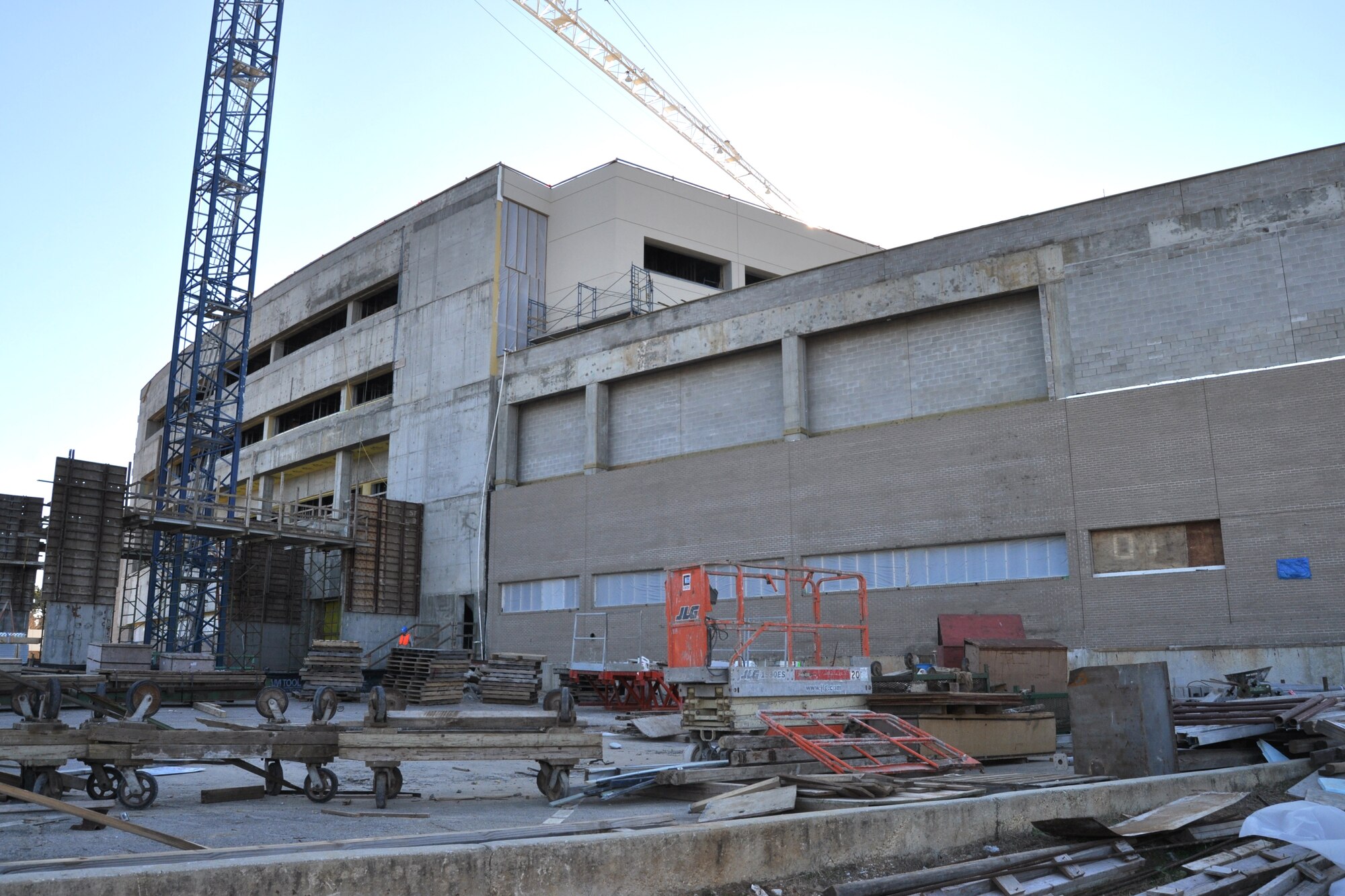 The new structure will house two new operating rooms, recovery area, intensive care
unit, and medical and surgical inpatient units, cardiac catheterization unit, emergency
department, central sterile supply, physical therapy, occupational therapy and chiropractic clinic.  (U.S. Air Force photo by Steve Pivnick)