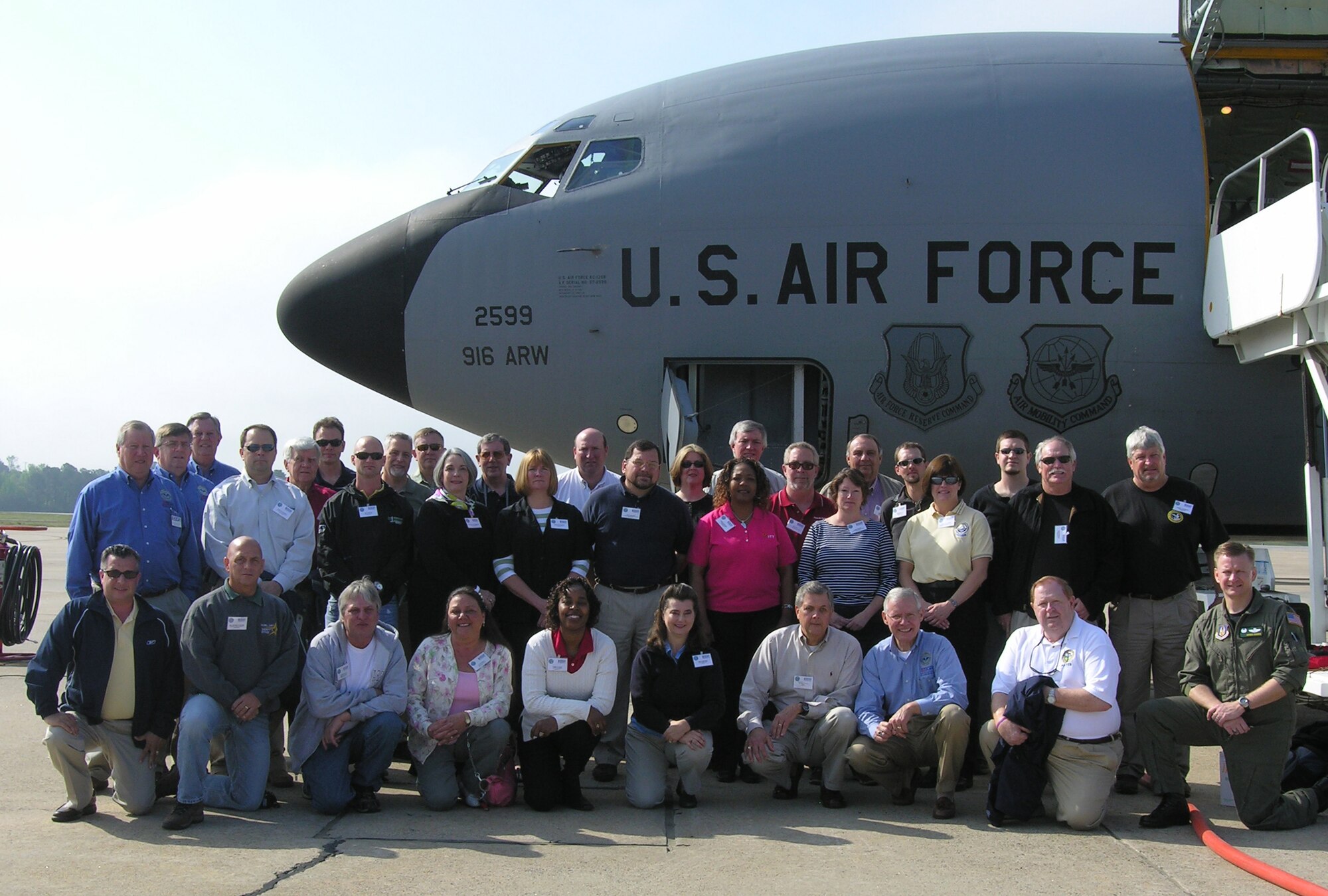 Lt. Col. Scheid Hodges (lower right) took a group of employers to Pensacola Naval Air Station in 2009. Lt. Col. Hodges was just named to the colonel promotion list. (USAF courtesy photo)       