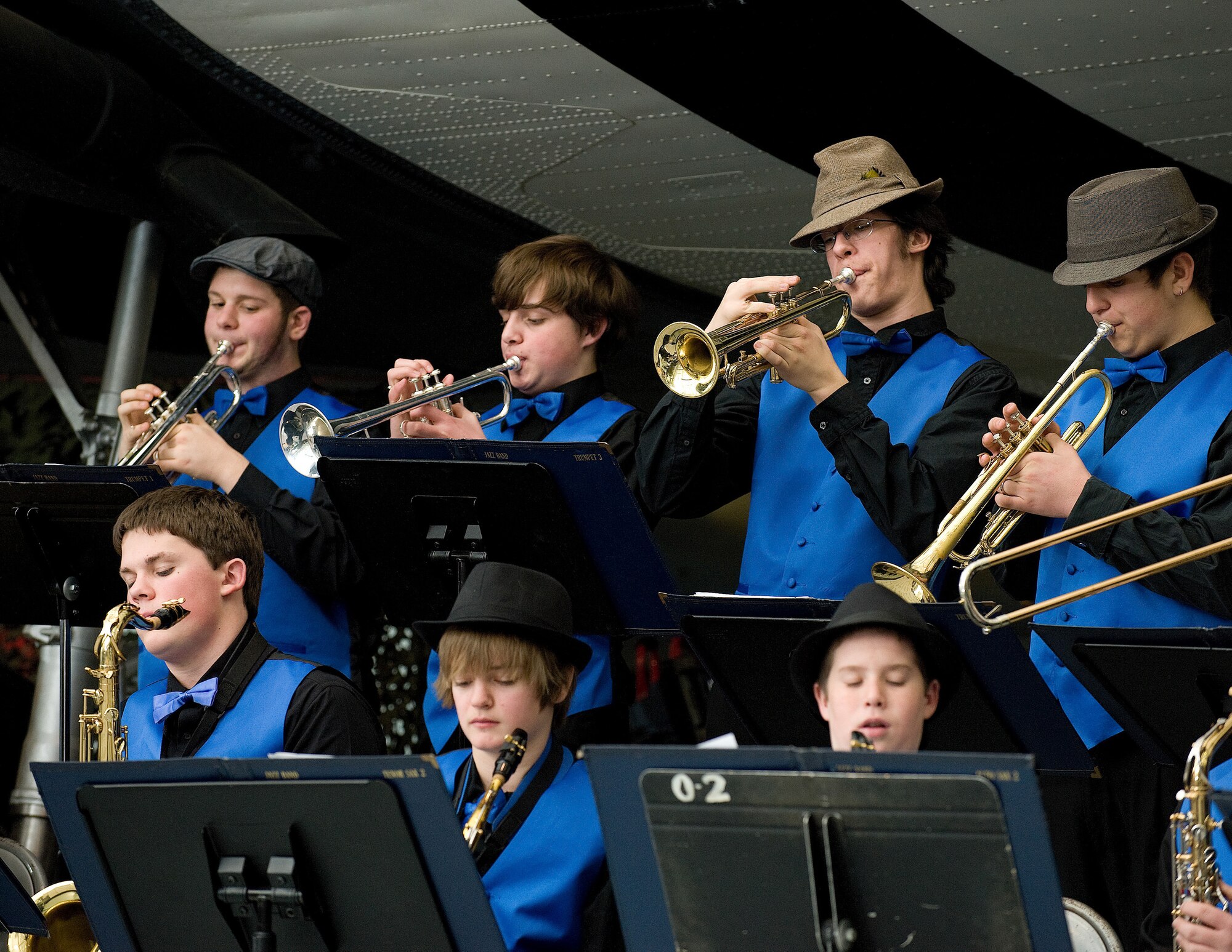 The Dover High School Jazz Band performs during the Dover Air Force Base, Del., 2011 Honorary Commanders Induction Ceremony Jan. 7, 2011. (U.S. Air Force photo/Jason Minto)