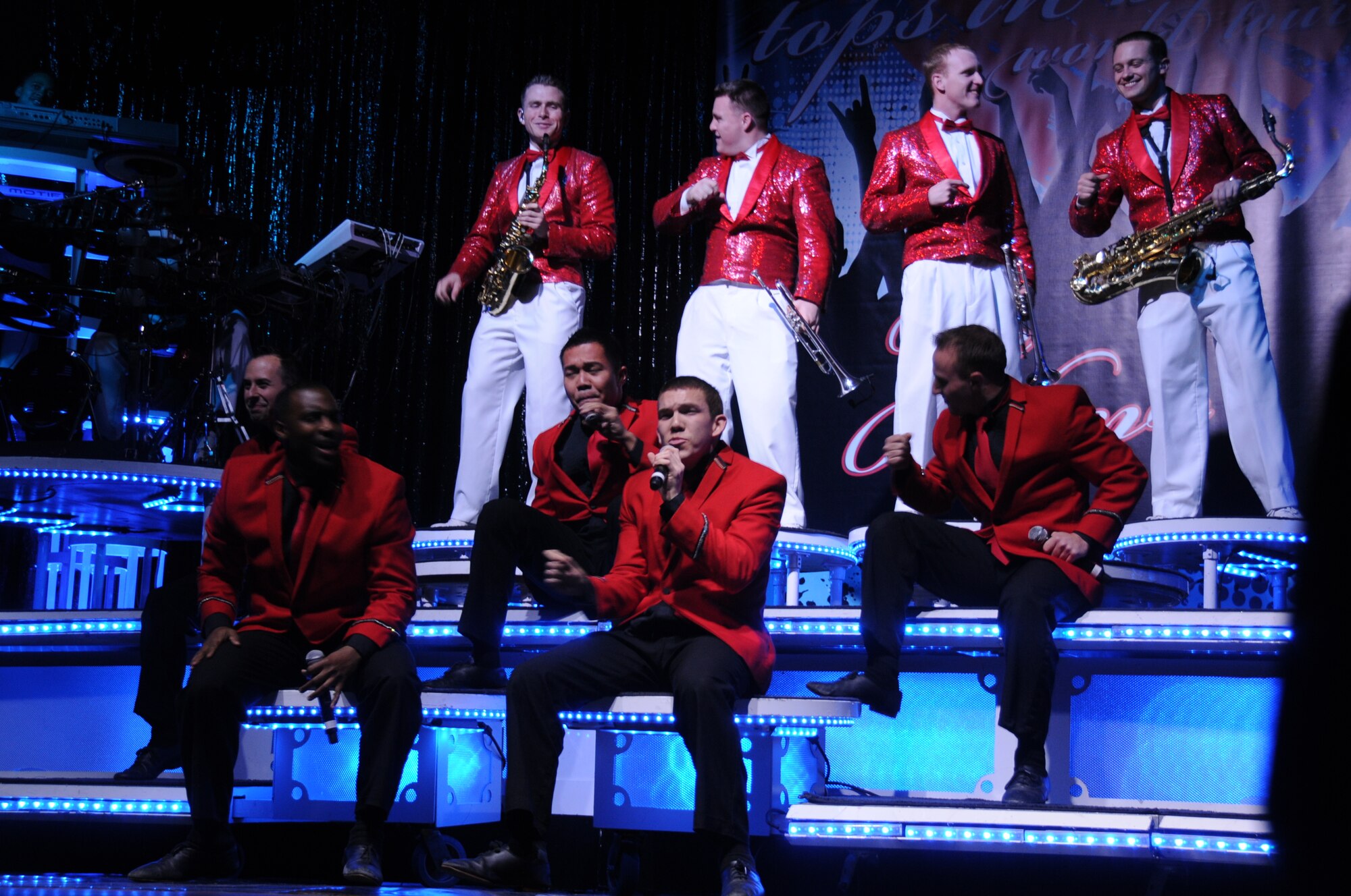Members of the Tops In Blue 2010 World Tour perform at the Misawa Civic Center Jan. 18, 2011. More than 800 Japanese and Americans attended the free show. (U.S. Air Force photo by Staff Sgt. Rachel Martinez/Released)