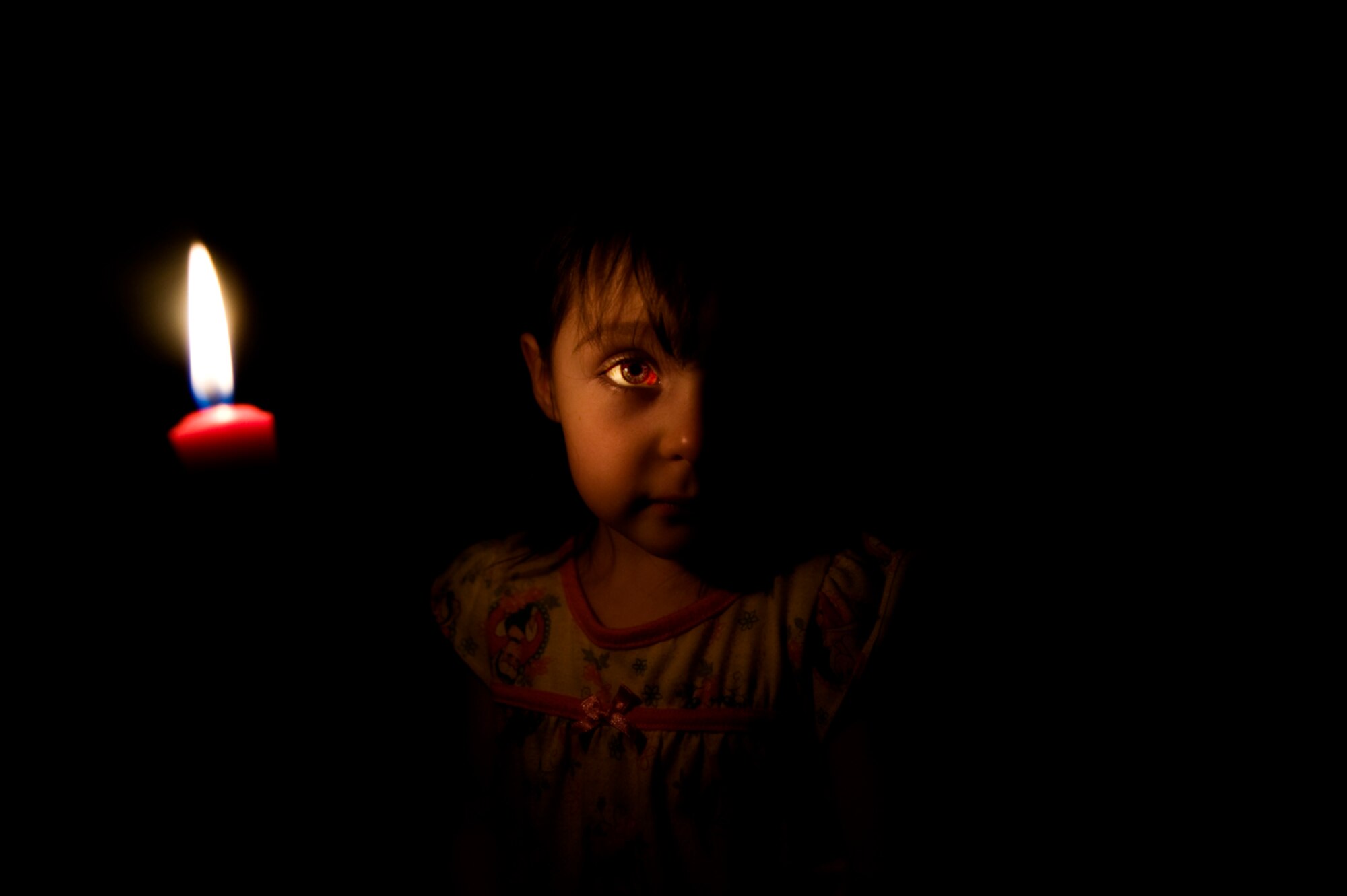 Photos in support of  young girl playing with  candle as a result burning down her house in base housing.(Photo by TSgt Samuel Bendet)