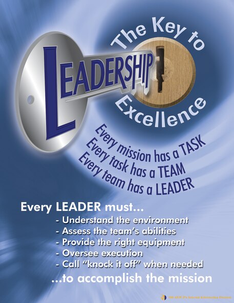 Leadership the key to excellence, the poster was produced as part of a USAFE safety campaign. (U.S. Air Force graphic by Gary Rogers)