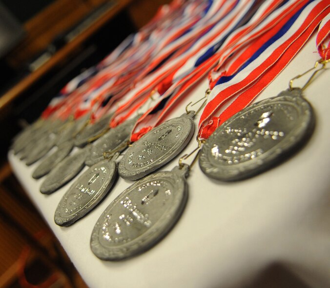 A medallion ceremony was held for the 18 chief master sergeant selects before the Chief Master Sergeant Recognition Ceremony at the Barksdale Club, Jan. 21. The medallion ceremony signifies the importance of becoming a chief and was presided over by Col. Thomas Hesterman, 2nd Bomb Wing vice commander. (U.S. Air Force photo/ Senior Airman Alexandra M. Boutte) (RELEASED)