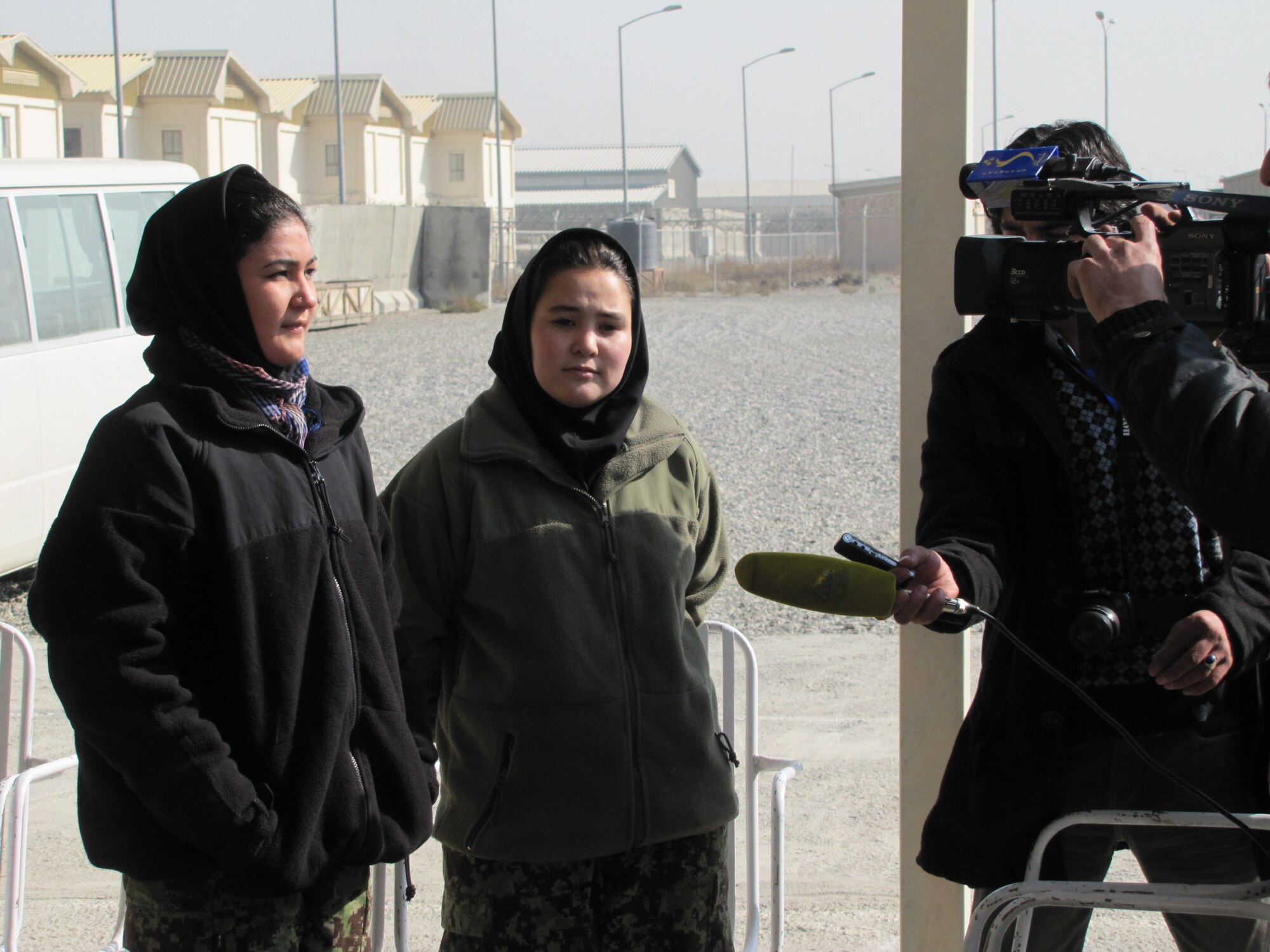 Members of the media visited the Thunder Lab English Immersion facility where they interviewed Afghan Lieutentant pilot candidates Jan. 24, as the Afghan Air Force Public Affairs conducted their first media day.  (U.S. Air Force photo/Capt. Rob Leese) RELEASED.
