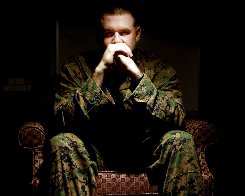 Cpl. Christopher J. Landers a motor transportation operator with Combat Logistics Battalion 2, 2nd Marine Logistics Group, poses for a photo aboard Camp Lejeune, N.C., Jan. 26, 2011. Landers was injured when an insurgent’s round struck his head, entering and exiting through his Kevlar. (U.S. Marine Corps photo by Sgt. Justin Shemanski)