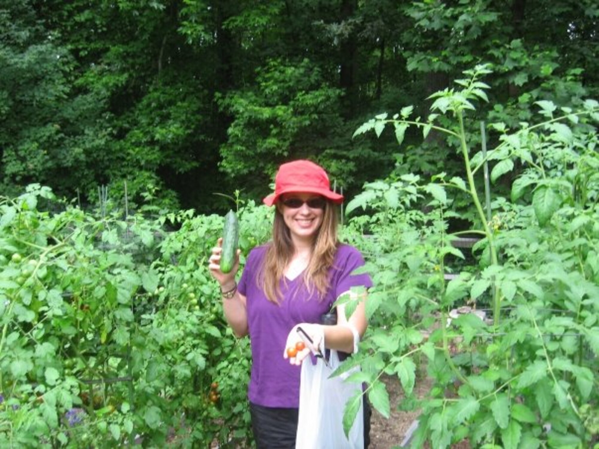 Master Sgt. Julianna Arnold, a clarinetist in the Concert Band, maintains a garden year-round.  Last year Sergeant Arnold grew everything from cucumbers, peppers, beans and tomatillos, to squash, blueberries and raspberries.  When asked how she has become such a successful gardener, Arnold credits her musical background, saying, “I think in many respects being a musician has helped me to be a patient gardener. Just like musicians have to spend many hours practicing and rehearsing before the final product can be revealed to an audience, tending to a garden takes a lot of patience and time devoted to nurturing a plant to fruition.”