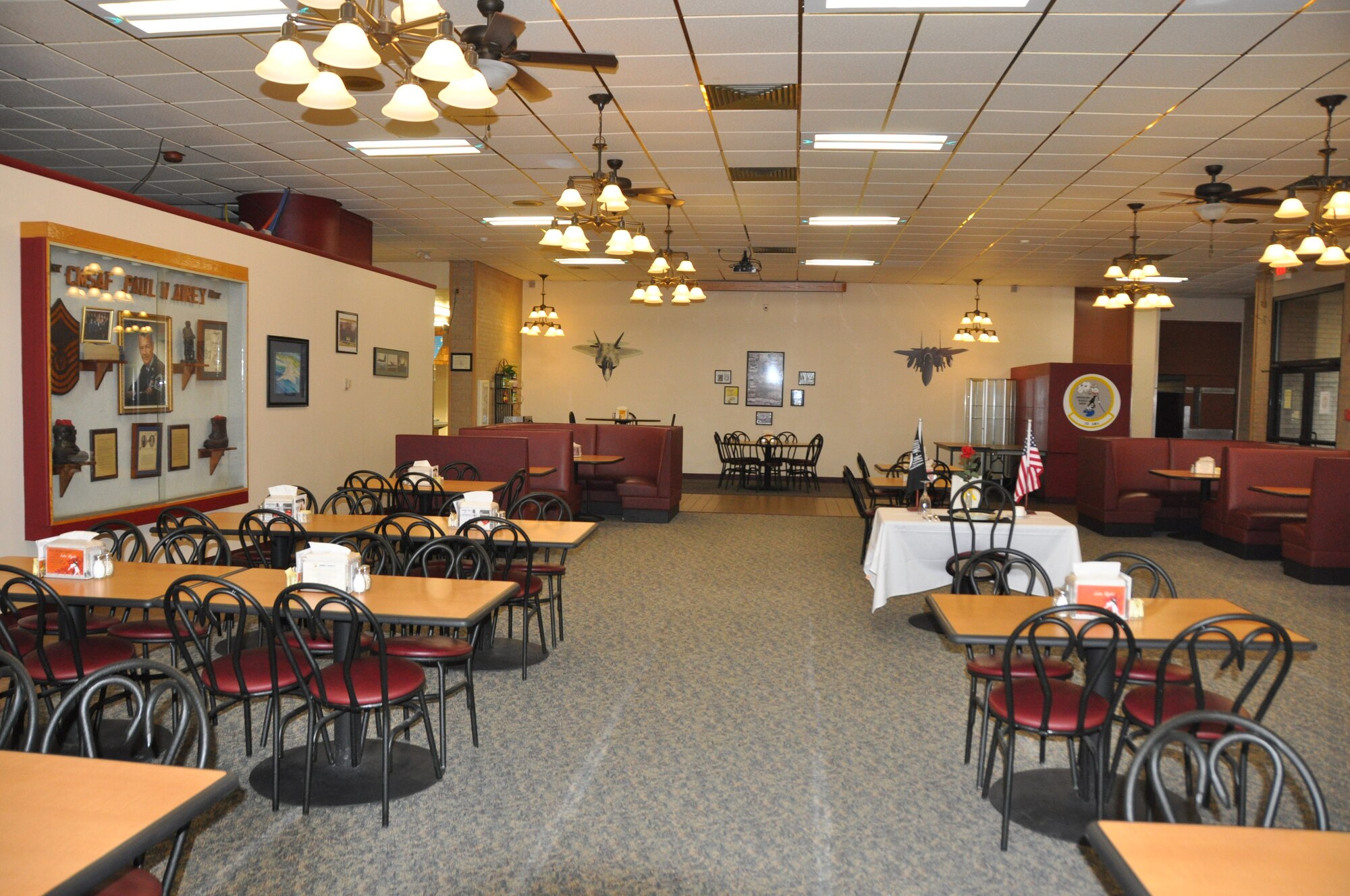The Berg Liles Dining Facility recently underwent renovation to its dining rooms. (U.S. Air Force photo by Senior Airman Rachelle Elsea)