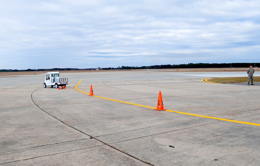 MOODY AIR FORCE BASE, Ga. -- Col. Mark Koppen, 23rd Medical Group commander, hits a cone while wearing fatal vision goggles that simulated .17 blood alcohol content. The goggles use special lenses that allow the wearer to experience a realistic simulation of alcohol impairment. (U.S. Air Force photo/Senior Airman Stephanie Mancha)(RELEASED)