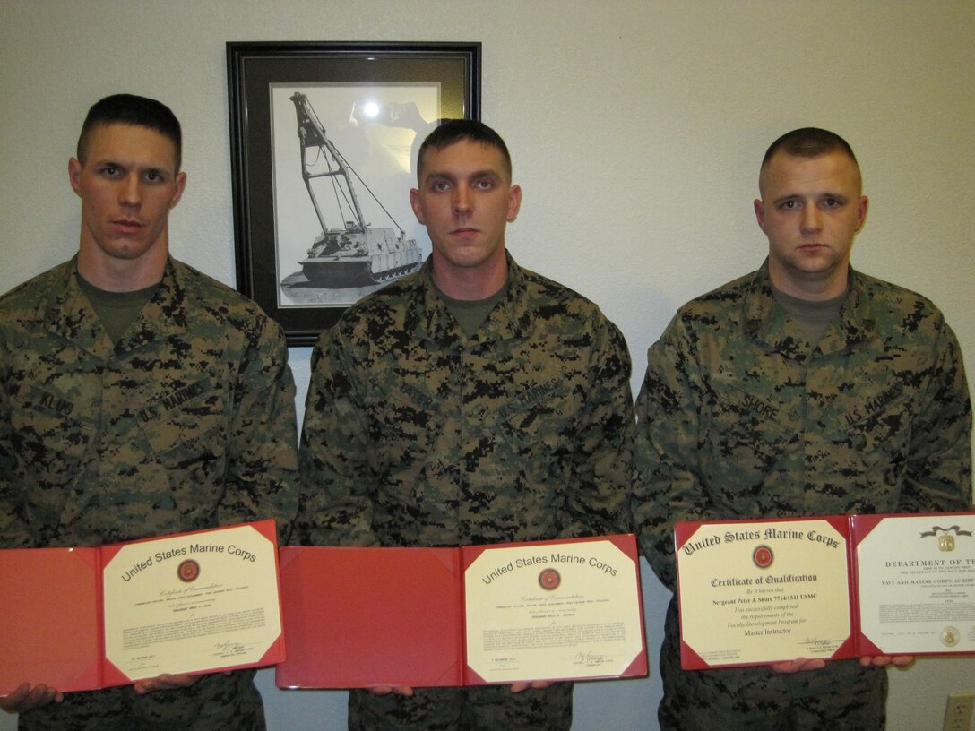 Marines pictured are left to right Sgt Klug, Sgt Tatera and Sgt Shore.
