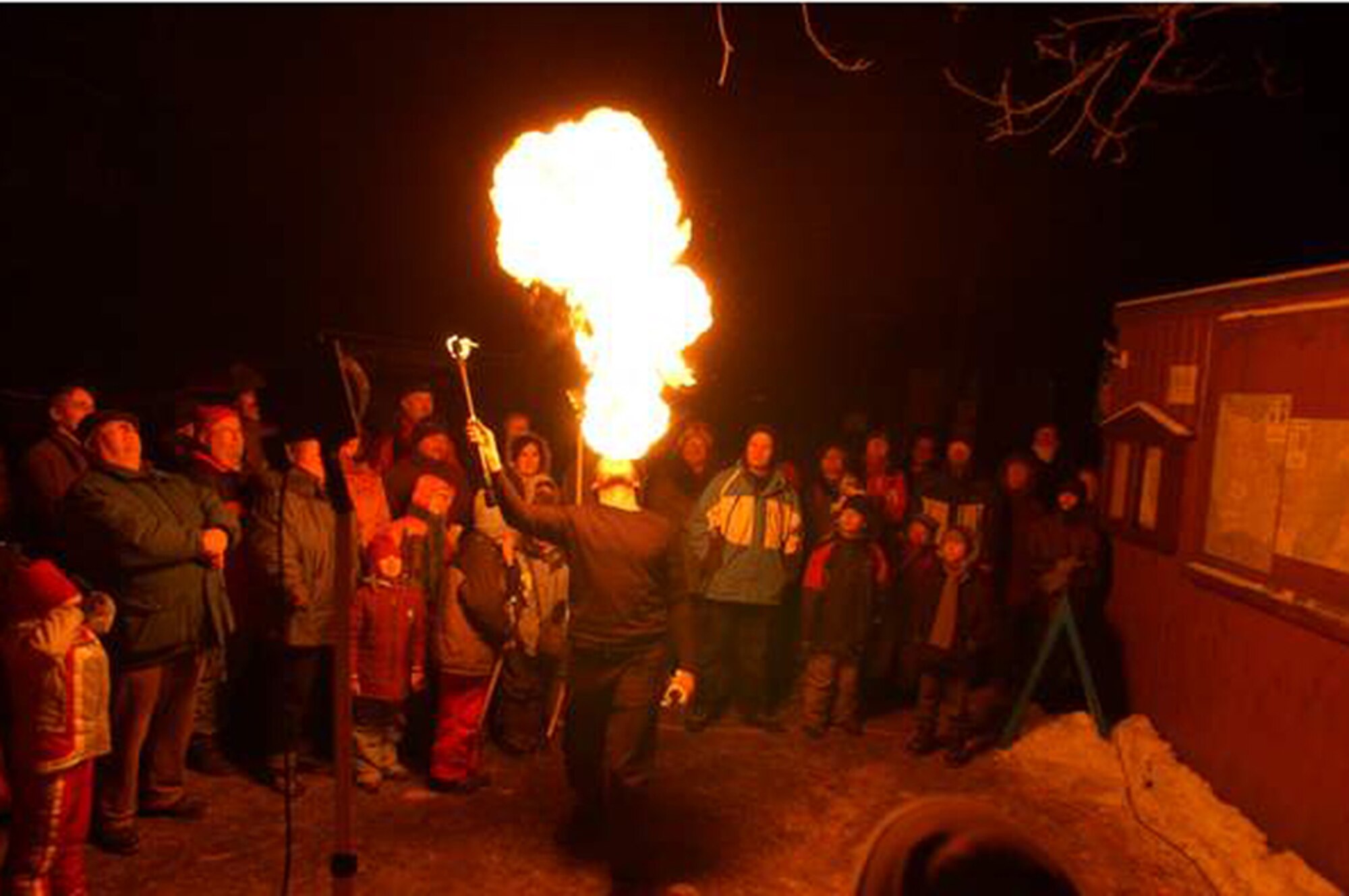 A fire eater entertains the audience during "Eiswoog in Flammen"  
Saturday near Ramsen. (Courtesy Photo)