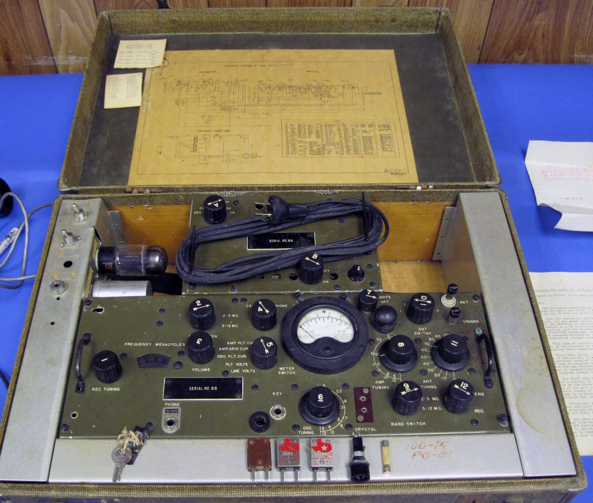 Originally designed for use by Army Intelligence, some of these radios were used by the Office of Strategic Services. The radio is concealed in a suitcase. (U.S. Air Force photo)