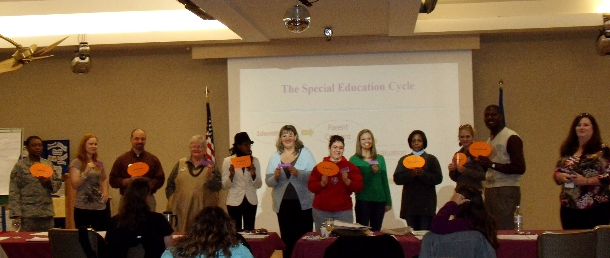 MOODY AIR FORCE BASE, Ga.-- A group of parents and educators who work with special needs children get to know each other as part of a Specialized Training of Military Parents (STOMP) workshop Jan. 27. The training covered many topics from moving to individualized education plans. (U.S. Air Force photo by Windy Scott)(RELEASED)