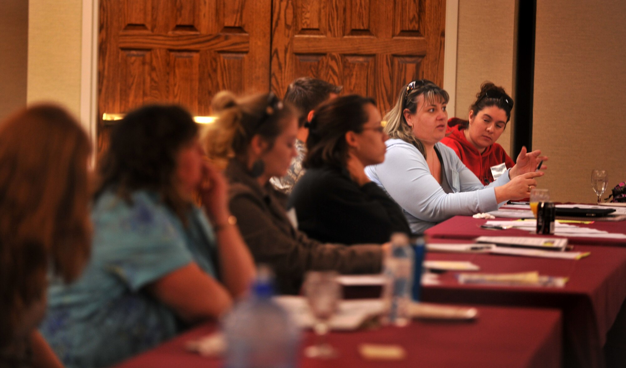 MOODY AIR FORCE BASE, Ga.-- Amila Smith, Agency For Behavioral Services Tricare coordinator, speaks about her experience of dealing with special needs situations at a Specialized Training of Military Parents (STOMP) workshop Jan. 27. The mission of STOMP is to empower military parents, individuals with disabilities and service providers with knowledge, skills and resources. (U.S. Air Force photo/Airman 1st Class Joshua Green)(RELEASED)
