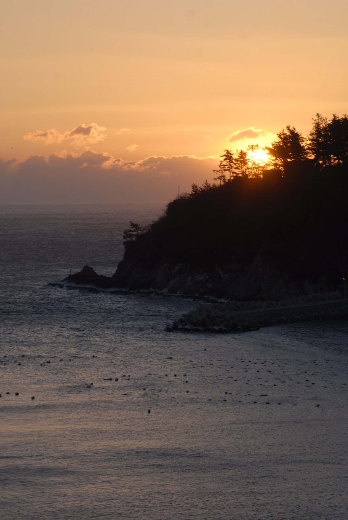 The sun rises over a harbor Jan. 16 near Dadohaehaesang National Park, Republic of Korea. (U.S. Air Force photo/Staff Sgt. Eric Burks)