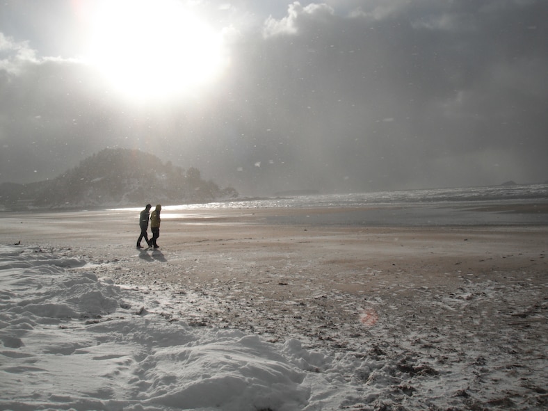 Visitors explore Byeonsan Beach, part of Byeonsan Peninsula National Park, Republic of Korea. (U.S. Air Force photo/Staff Sgt. Eric Burks)