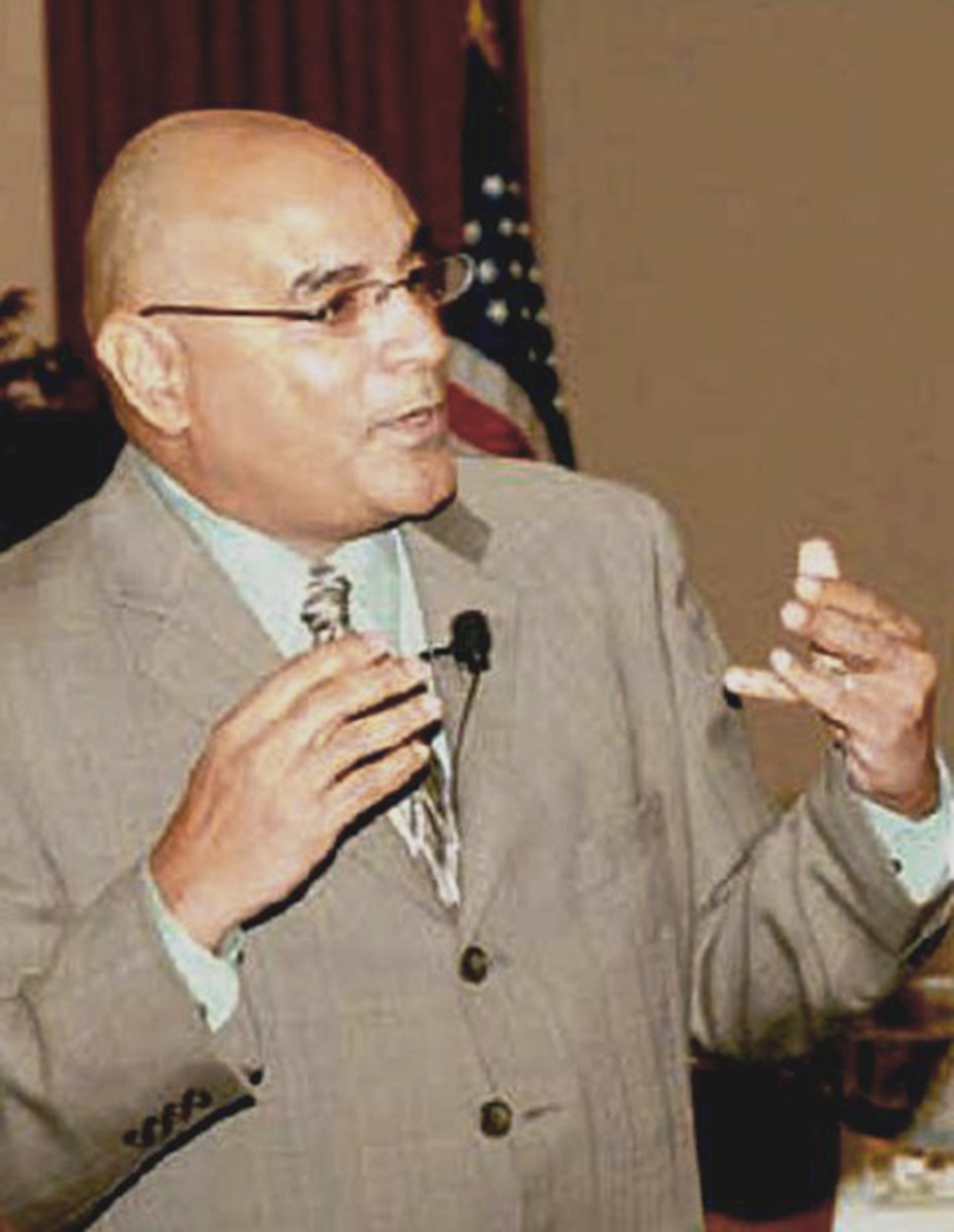 Retired Chief Master Sgt. Rod Ellison, former command chief of Air Education and Training Command, gives a briefing at Little Rock Air Force Base, Ark., in this file photo. On Jan. 24, 2011, Chief Ellison briefed Air Mobility Command wing commanders and command chiefs at Scott Air Force Base, Ill., for the command's first conference on Comprehensive Airman Fitness. In his briefing, he focused on the importance of caring. (U.S. Air Force file photo)