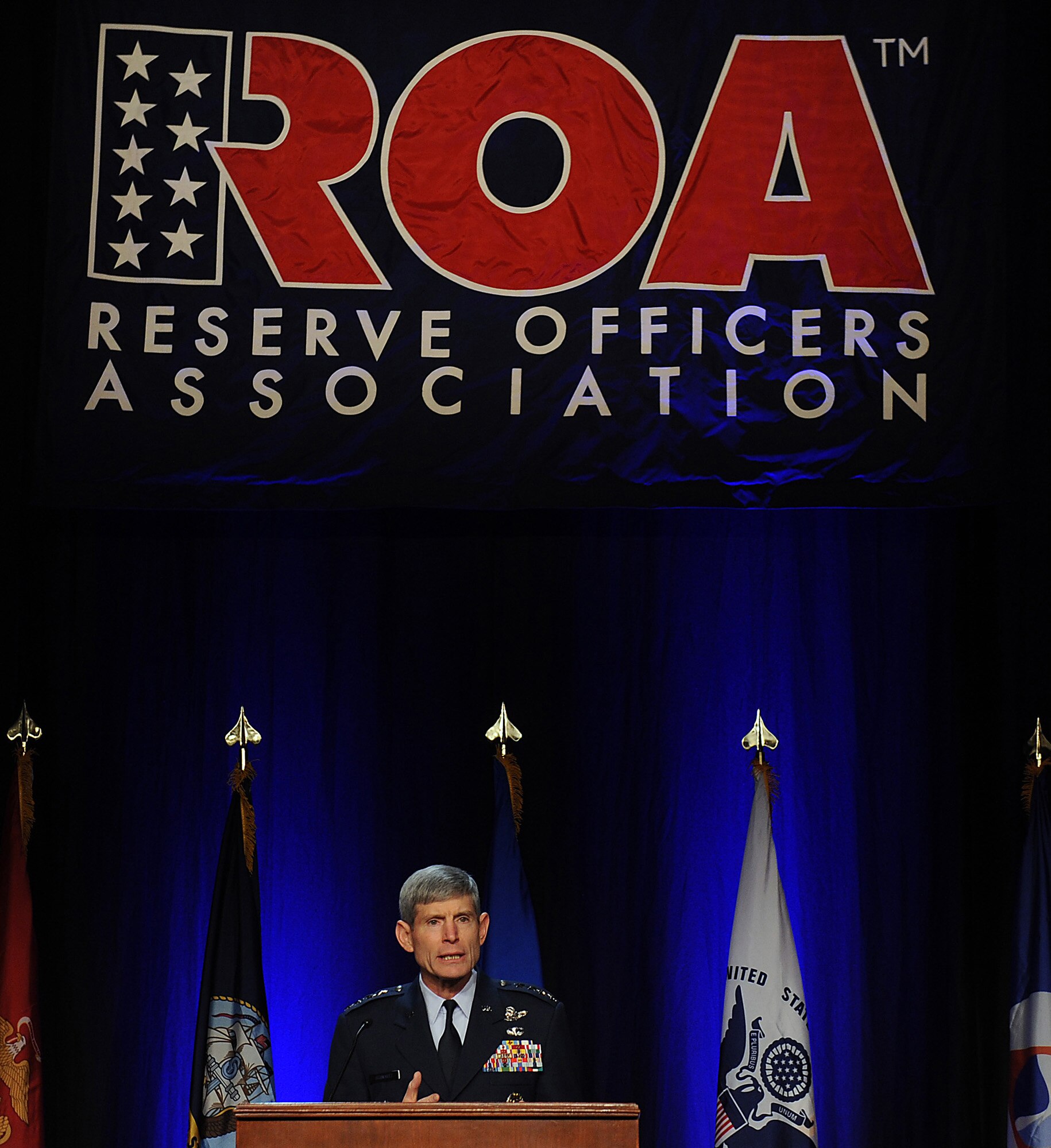 Air Force Chief of Staff Gen. Norton Schwartz speaks at the Reserve Officers Association National Security Symposium Jan. 30, 2011, in Washington, D.C.  The general described how Air-Sea Battle will help integrate the efforts of the Navy, Marine Corps and Air Force.  (U.S. Air Force photo/Scott M. Ash)