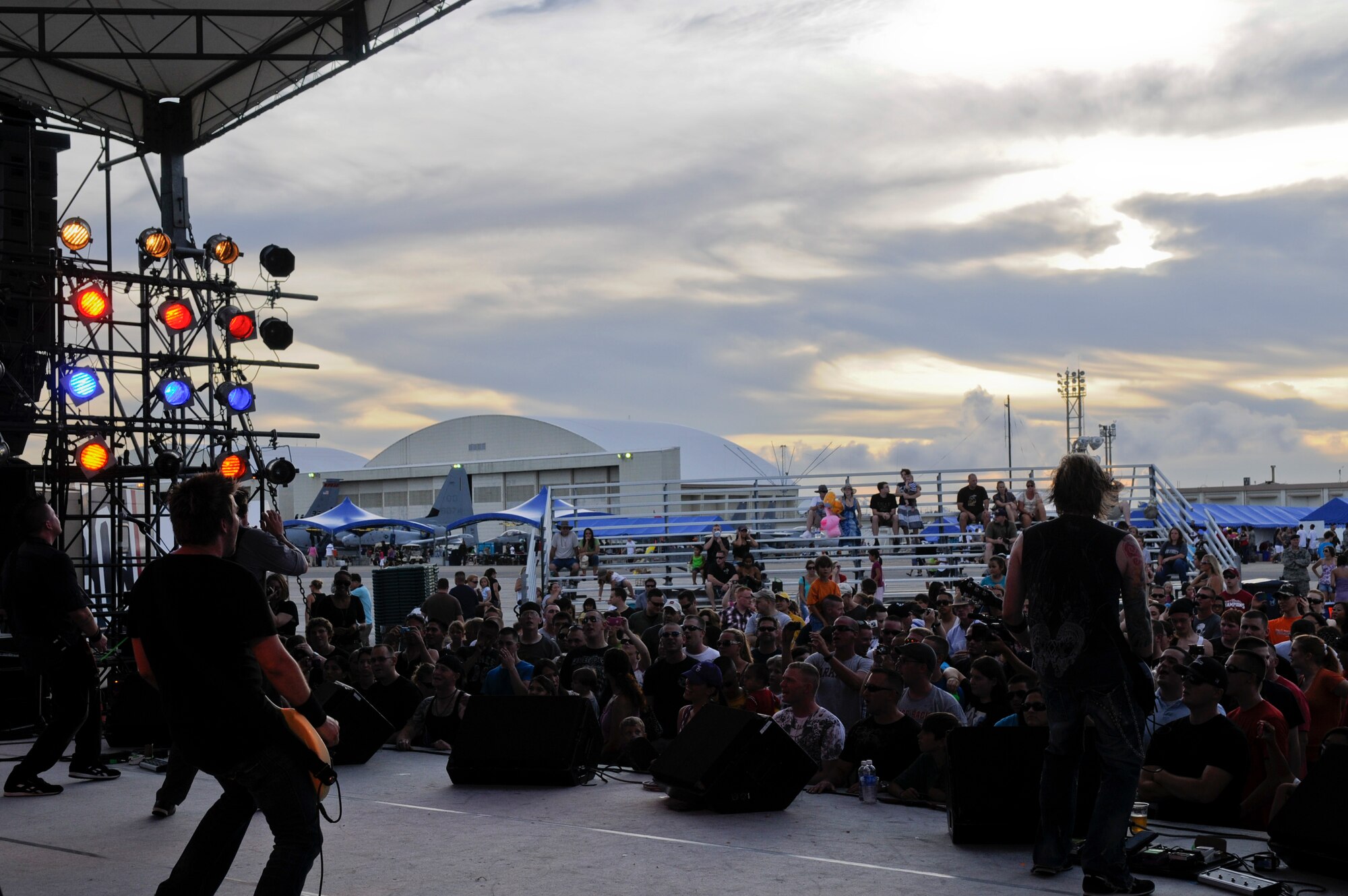 American rock band, 12 Stones, performs for a crowd of Status of Forces Agreement-status members at AmericaFest on Kadena Air Base, Japan, July 1. The two-day family event gave both Americans and Okinawans a variety of games, rides, food and live entertainment in celebration of Independence Day. (U.S.Air Force photo/ Airman 1st Class Maeson L. Elleman)