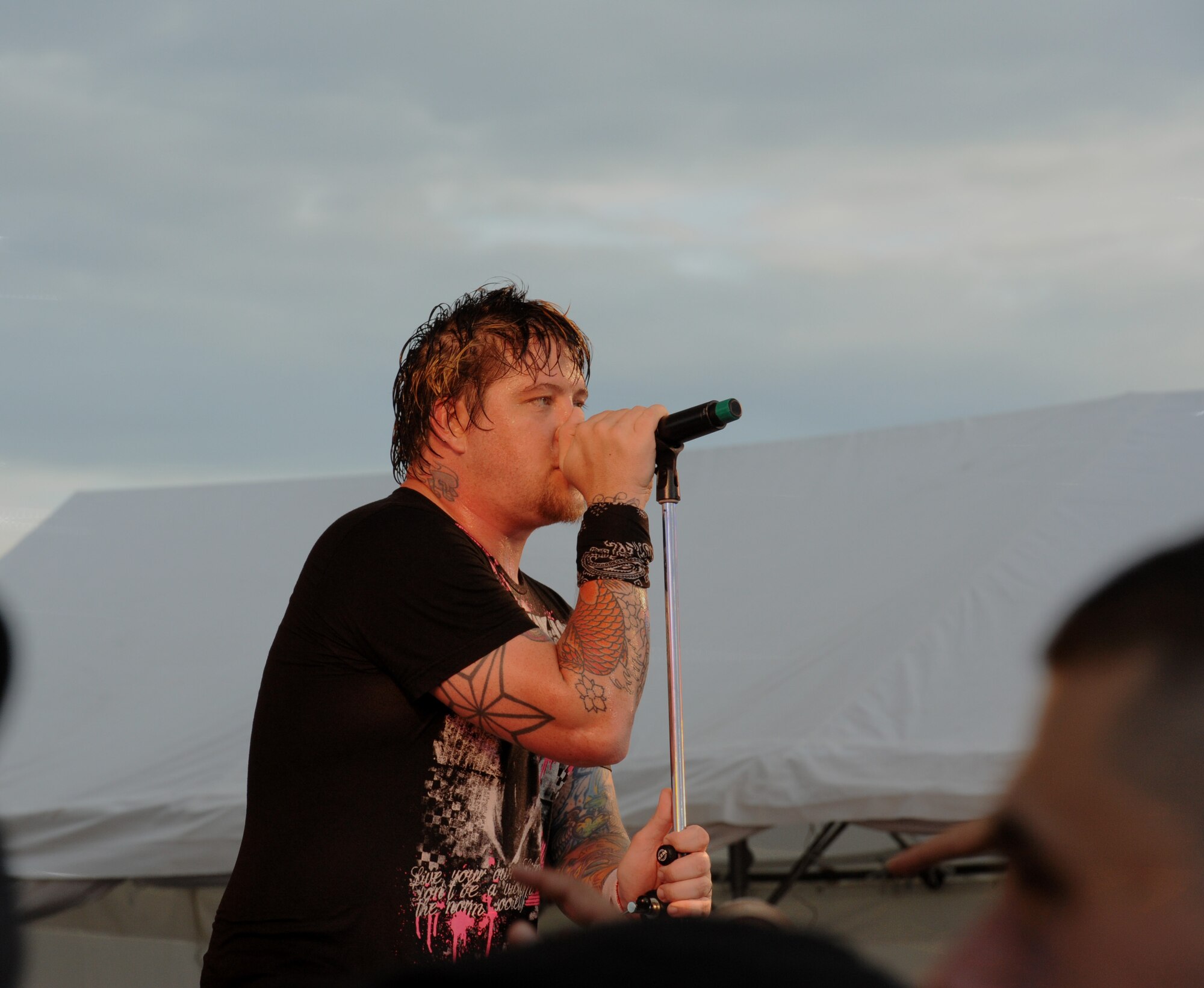The rock band "12 Stones" performs during AmericaFest 2011 at Kadena Air Base, Japan, July 2. AmericaFest takes place July 1 and 2, and is an event designed to build international relations with the local Okinawan community. (U.S. Air Force photo/Airman 1st Class Jarvie Z. Wallace)