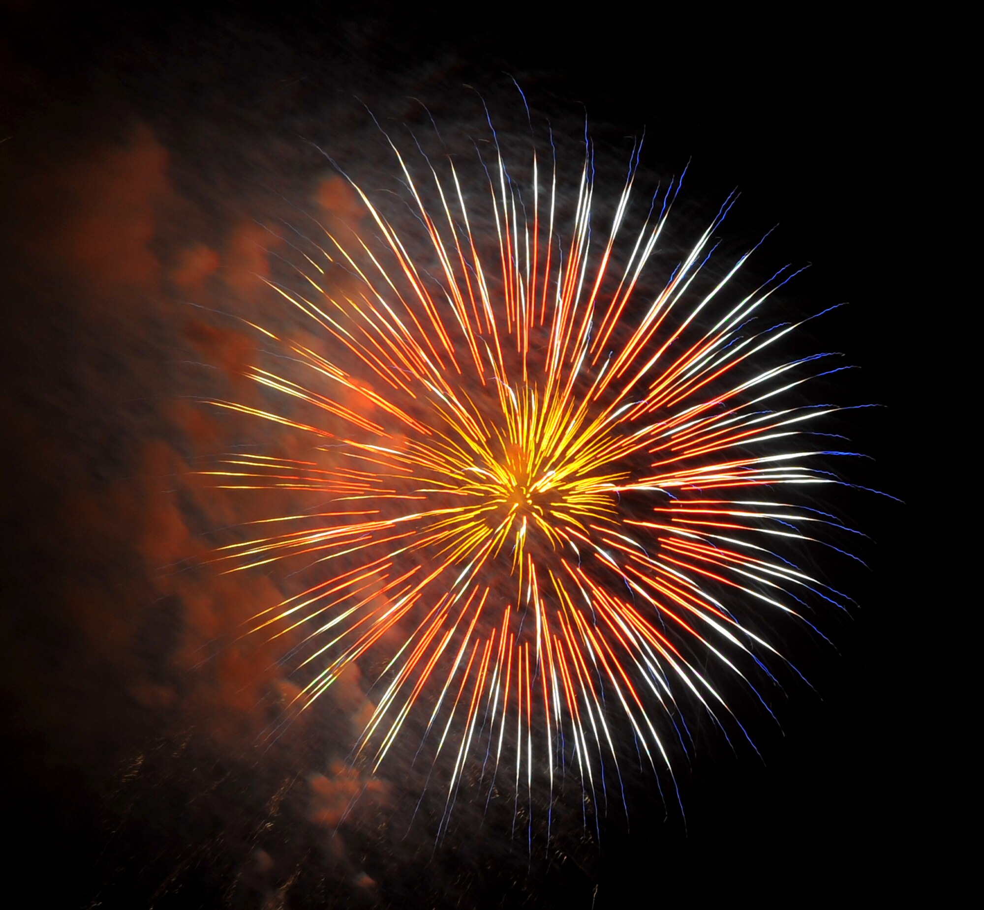 SPANGDAHLEM AIR BASE, Germany – Fireworks explode in the sky for Super Saber Appreciation Day here July 4. Service members, civilians and their families celebrated Independence Day by attending a fireworks show. (U.S Air Force photo/Airman 1st Class Dillon Davis)